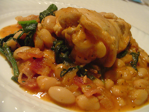 Chicken With White Beans, Spinach Healthy Recipe