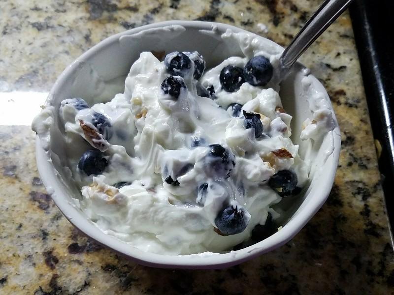 Almonds and Blueberries Yogurt Snack Healthy Recipe