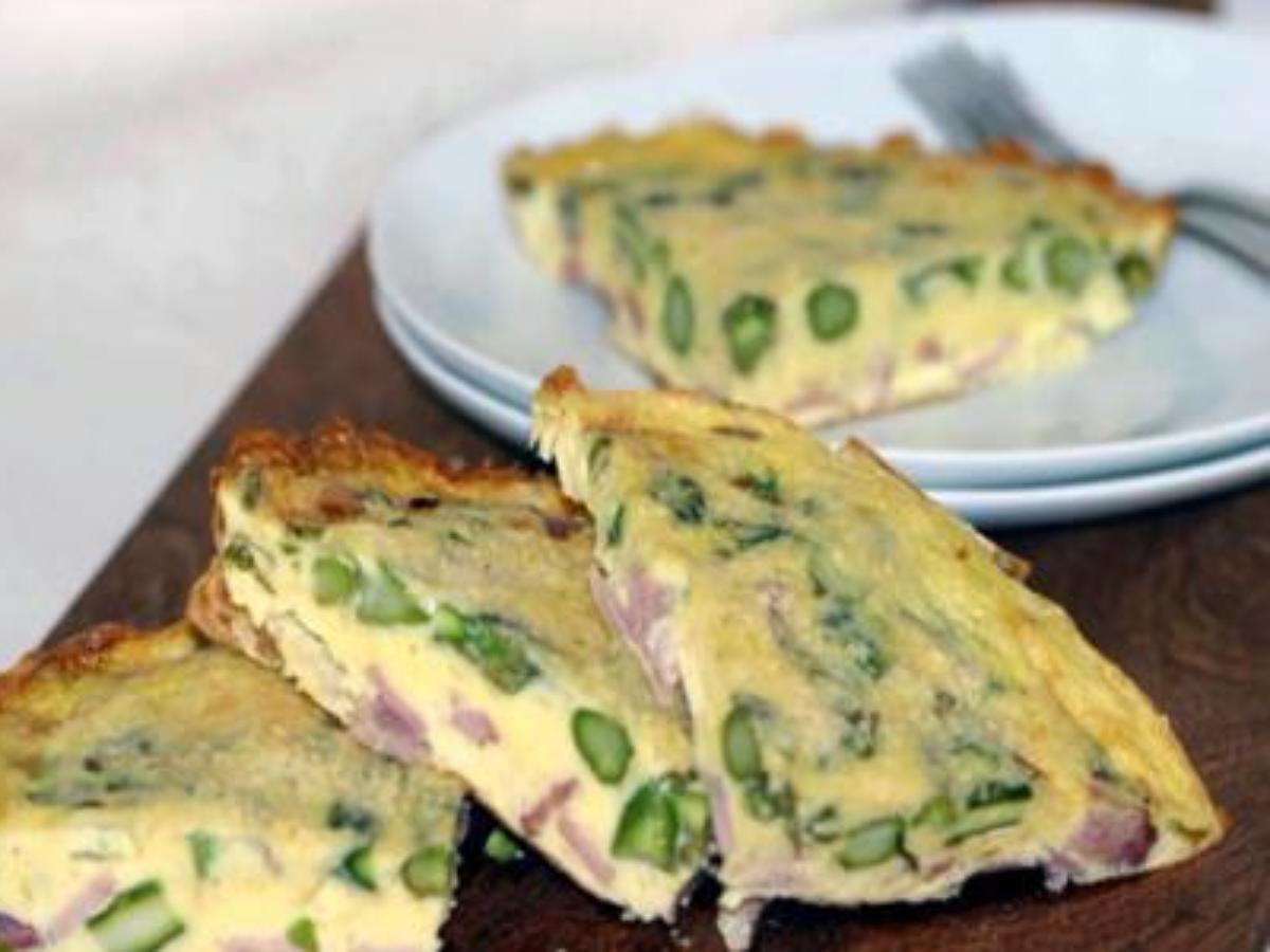 Asparagus, Canadian Bacon, and Cheese Frittata   Healthy Recipe