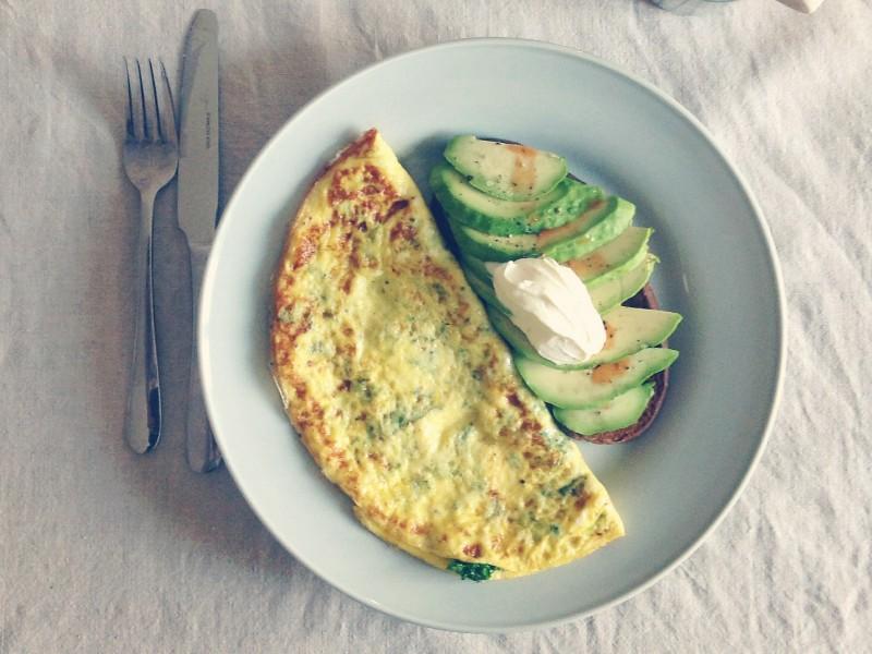 Avocado & Kale Omelet Healthy Recipe