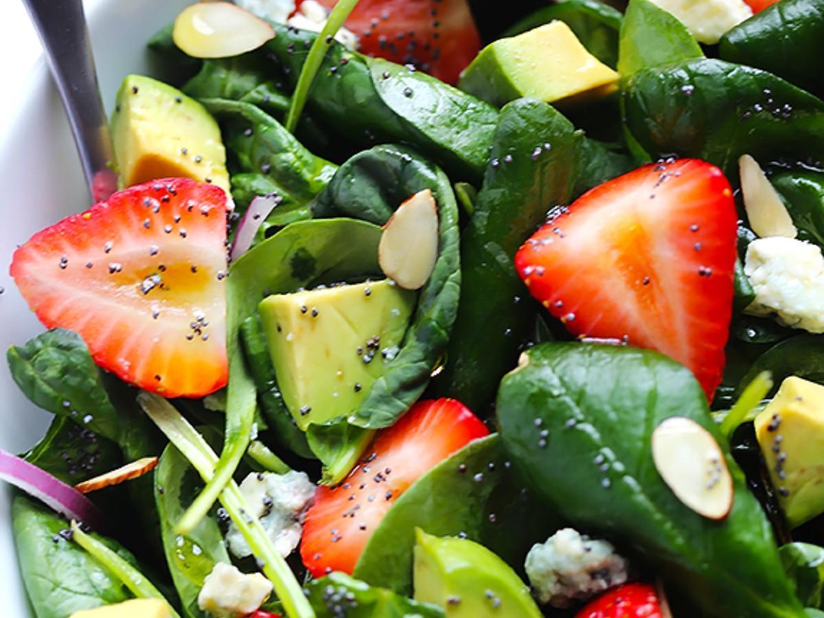 Avocado, Strawberry, and Spinach Salad Healthy Recipe