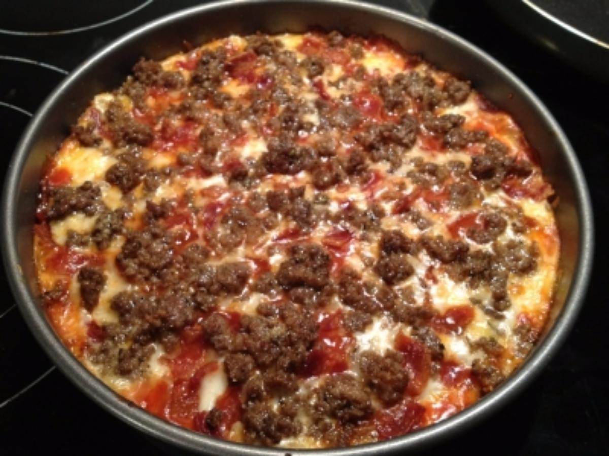 Bacon and Bison Low Carb Pizza Healthy Recipe