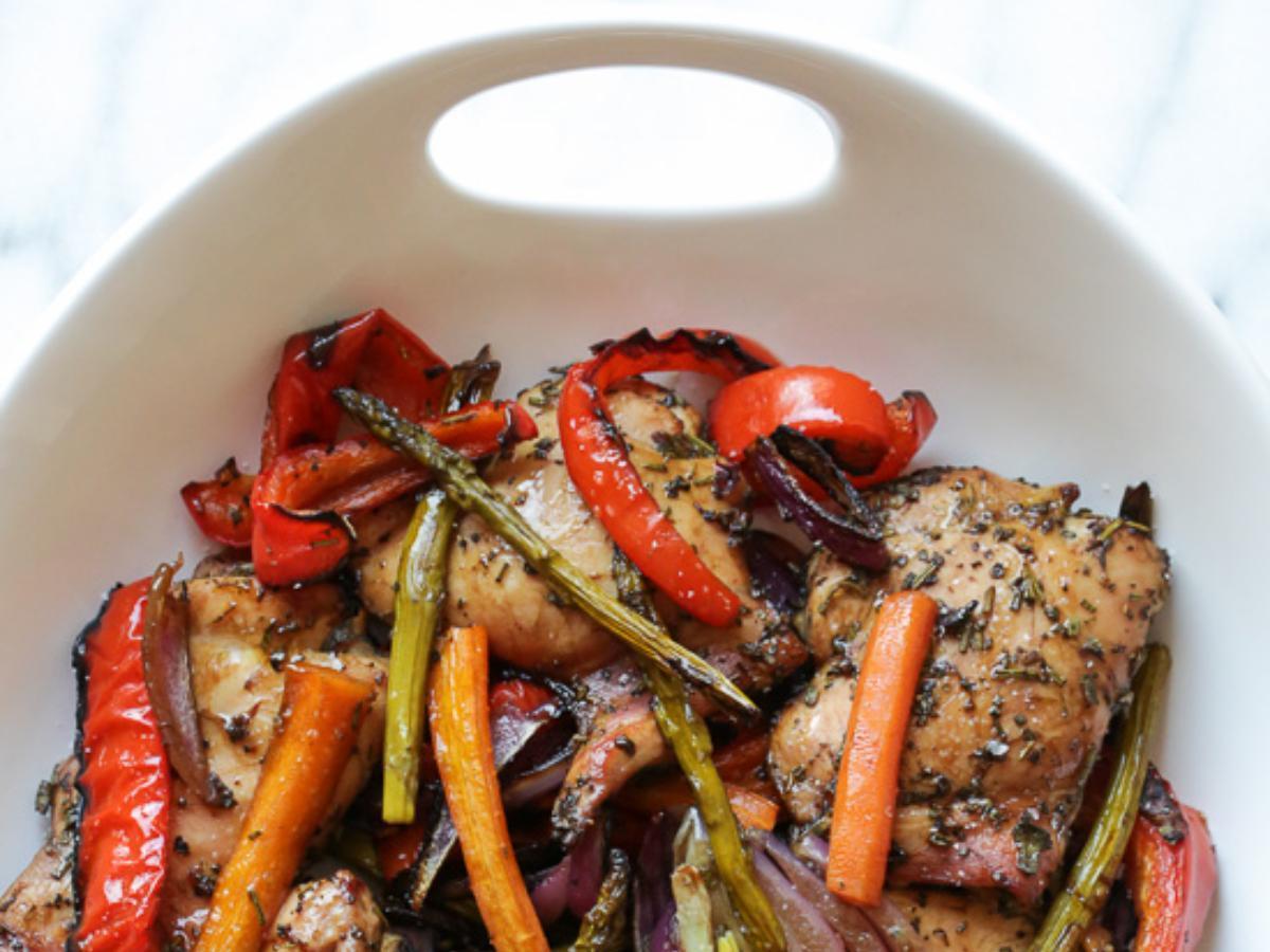 Balsamic Chicken with Roasted Vegetables Healthy Recipe