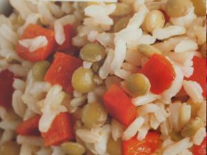 Balsamic Rice with Lentils, Peppers, and Walnuts Healthy Recipe