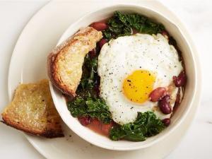 Bean, Egg, and Kale Soup Healthy Recipe