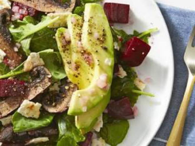 Beet, Mushroom and Avocado Salad Healthy Recipe