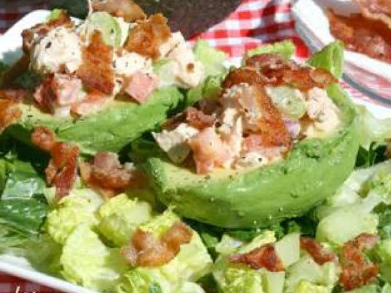 BLT Chicken Salad Stuffed Avocado Healthy Recipe