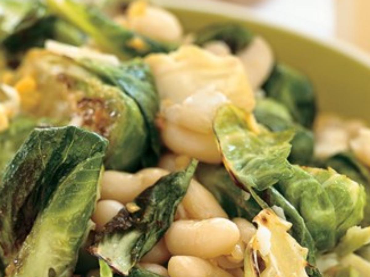 Brussels Sprouts with White Beans and Pecorino Healthy Recipe