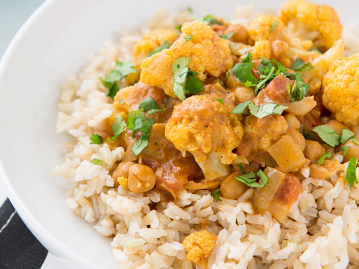 Cauliflower and Chickpea Coconut Curry Healthy Recipe