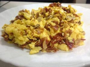 Cheese, Bacon, and Egg Breakfast Scramble Healthy Recipe
