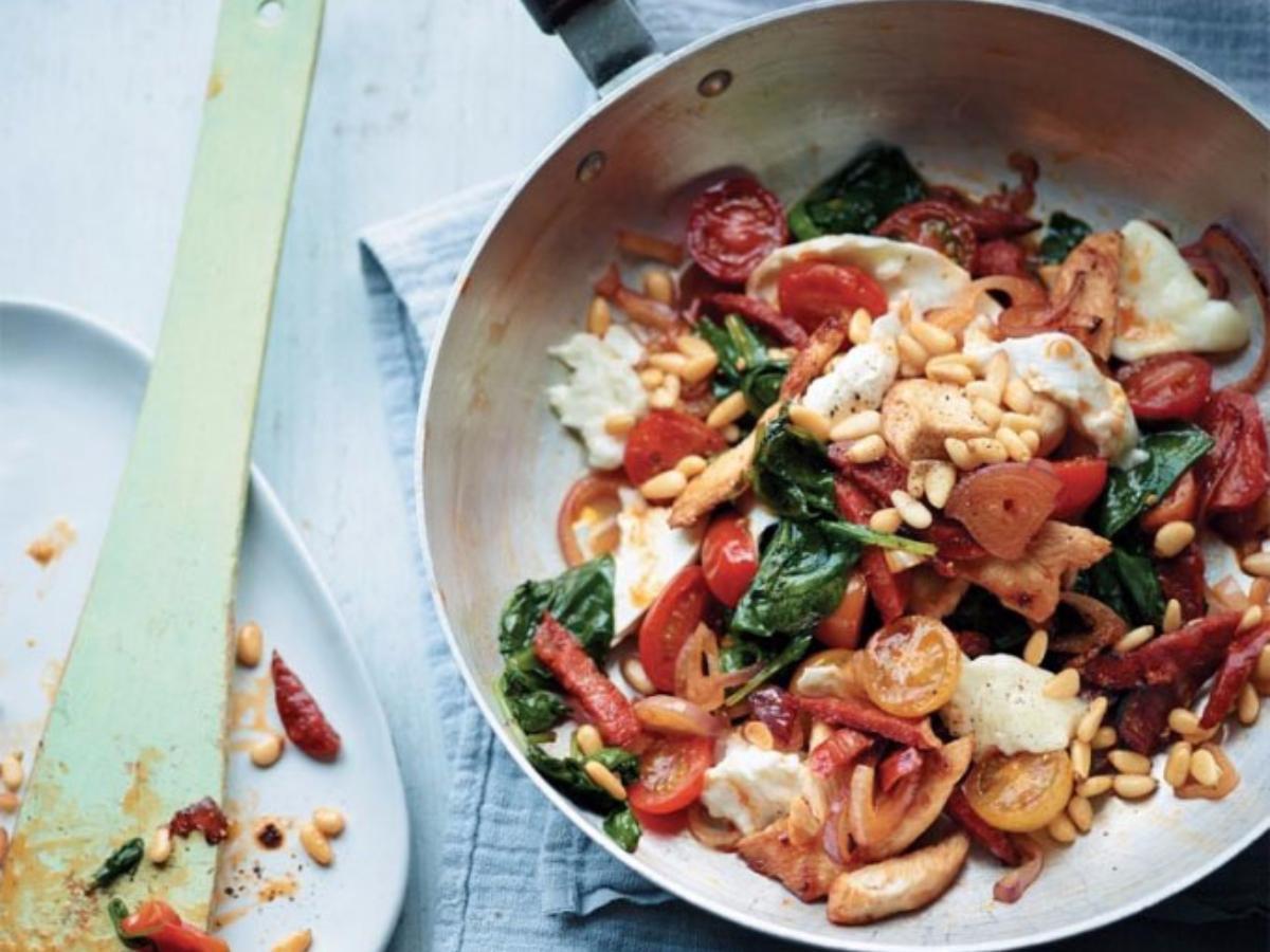 Cheesy Chorizo Chicken and Spinach  Healthy Recipe