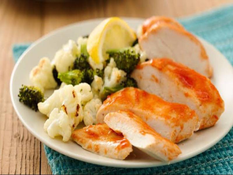 Cheesy Microwave Chicken, Broccoli, and Cauliflower Healthy Recipe