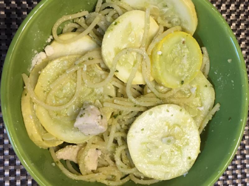 Chicken and Squash Pesto Pasta Healthy Recipe