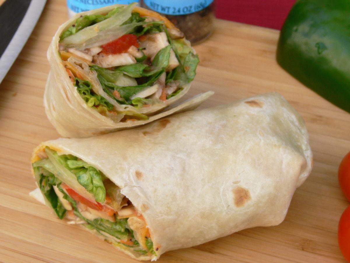 Chicken and Veggie Lunch Wrap Healthy Recipe