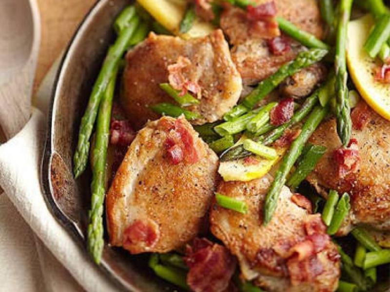 Chicken, Bacon, and Asparagus Skillet Healthy Recipe