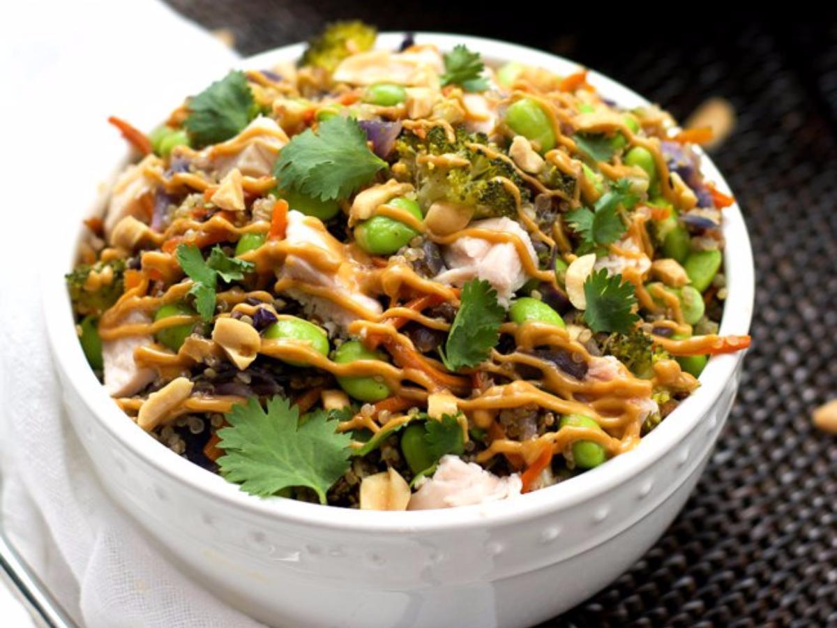 Chicken Thai Quinoa Bowl Healthy Recipe