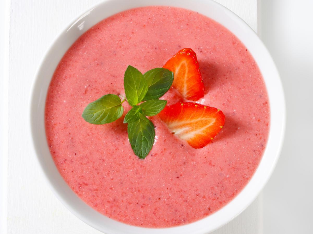 Chilled Strawberry Almond Butter Soup Healthy Recipe
