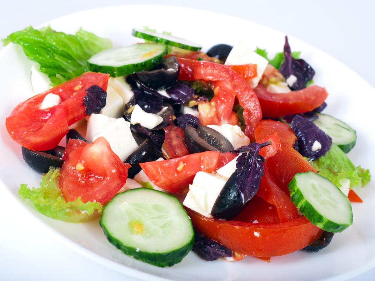 Chopped Greek Salad with Creamy Yogurt Dressing Healthy Recipe