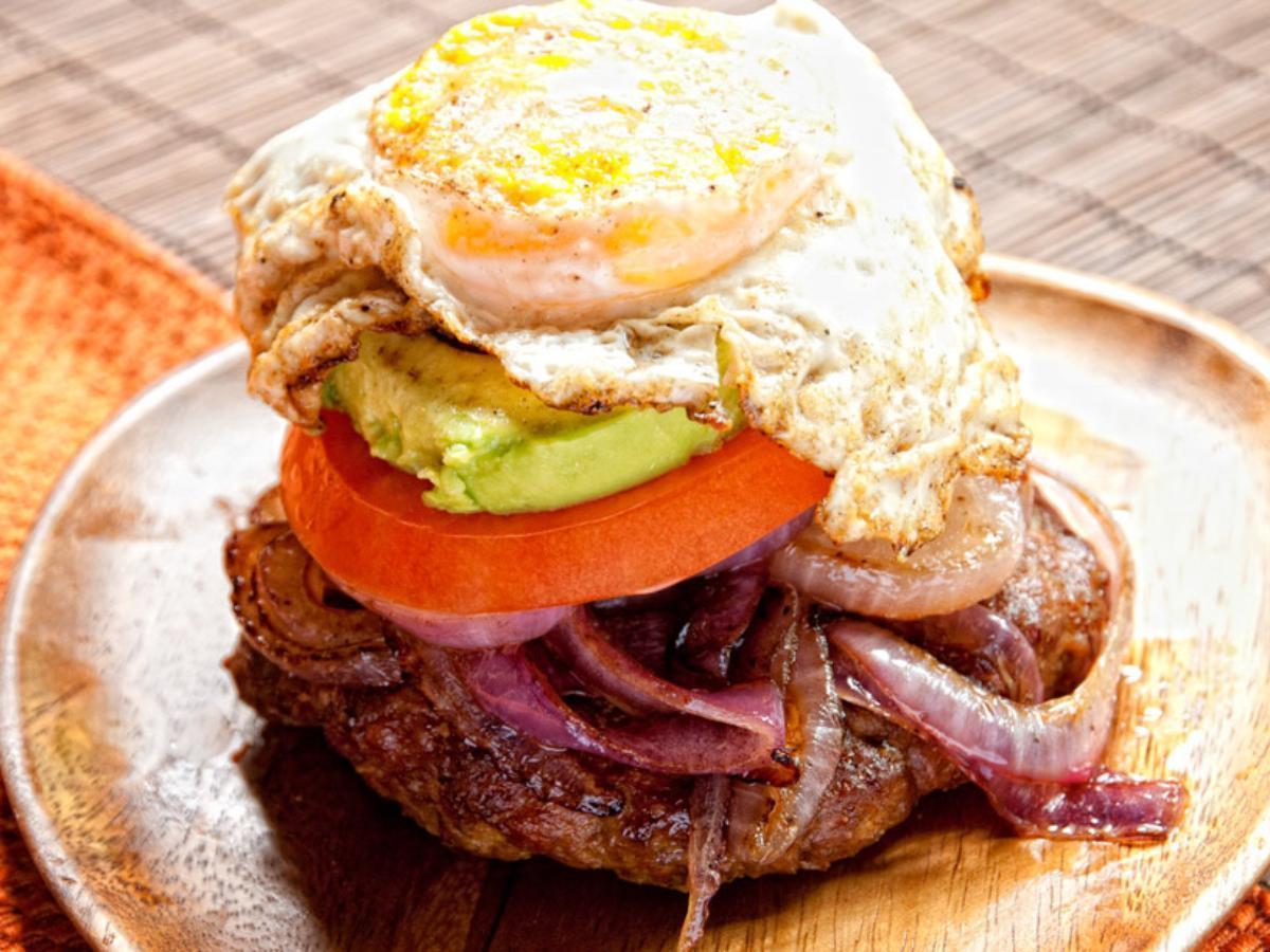 Chorizo Burgers with Fried Eggs and Onions Healthy Recipe