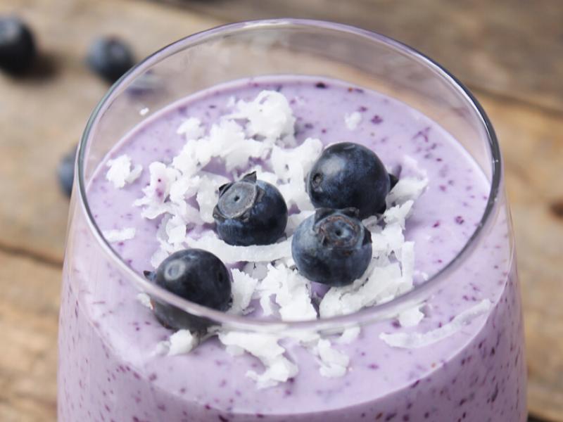 Coconut Blueberry Protein Shake Healthy Recipe