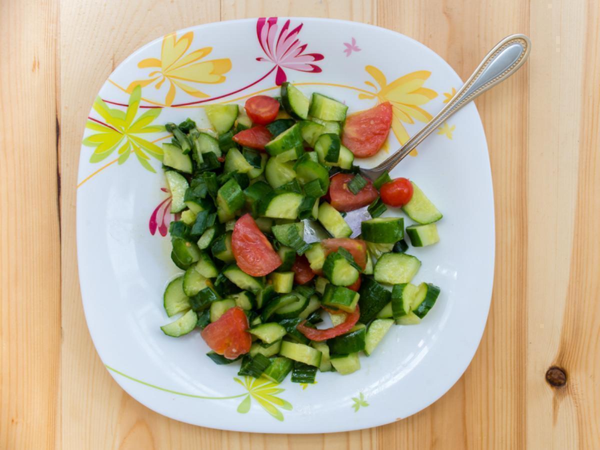 Cool Summer Cucumber and Tomato Toss Healthy Recipe