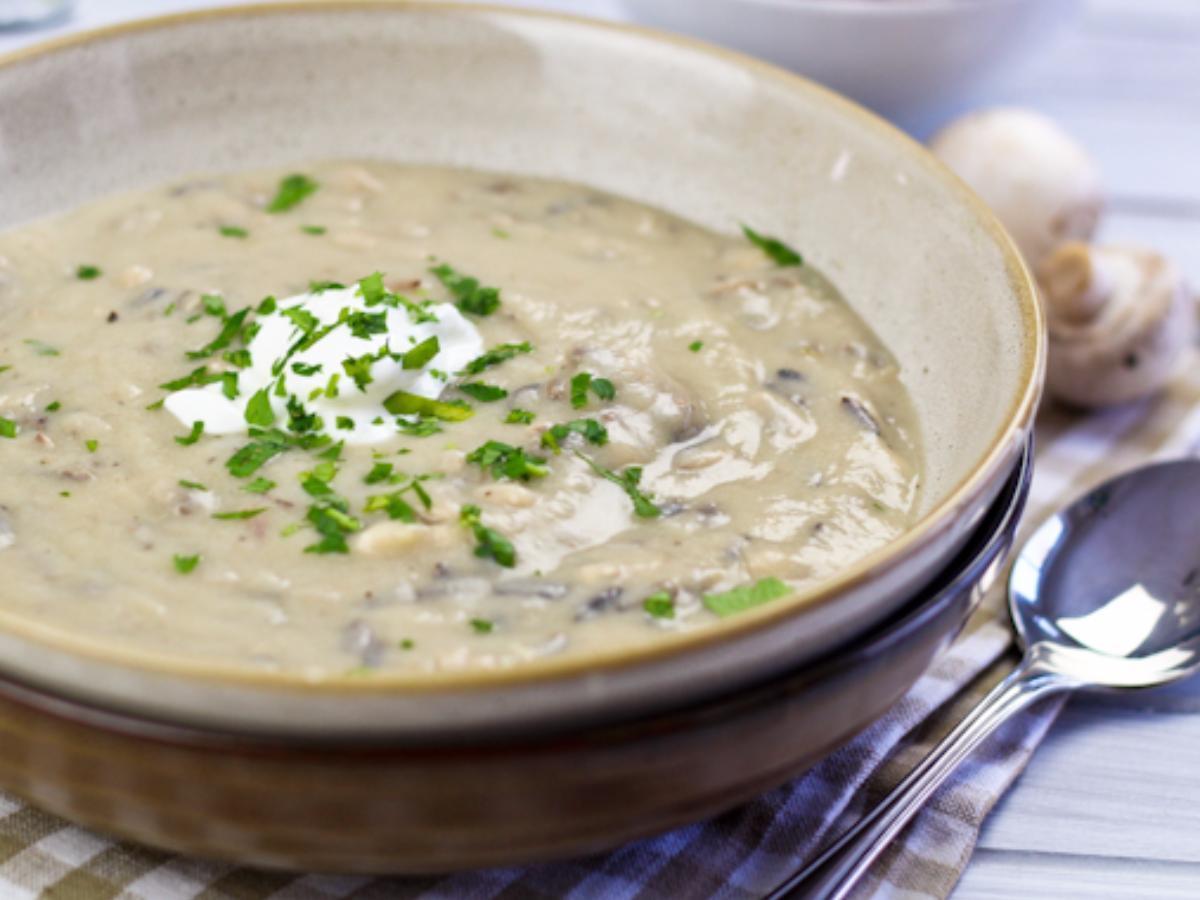 Cream of Mushroom and Wild Rice Soup Healthy Recipe