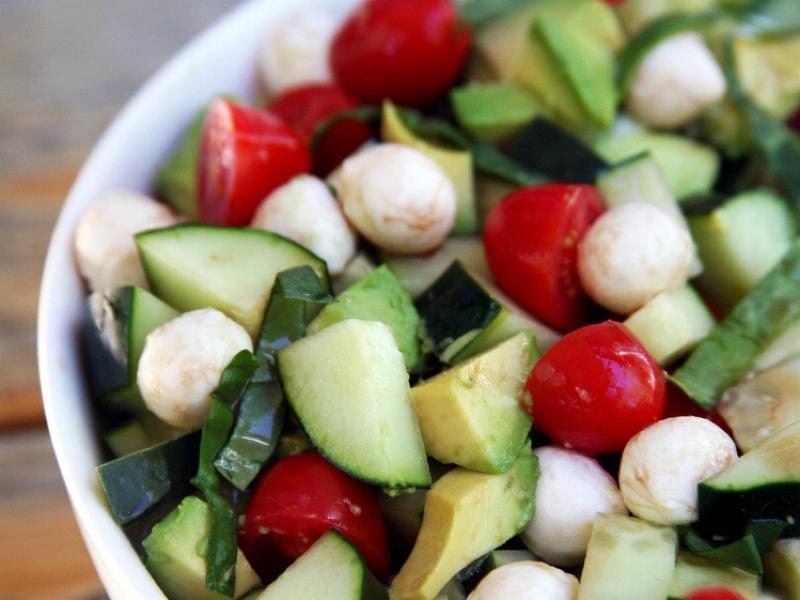Cucumber Avocado Caprese Salad Healthy Recipe