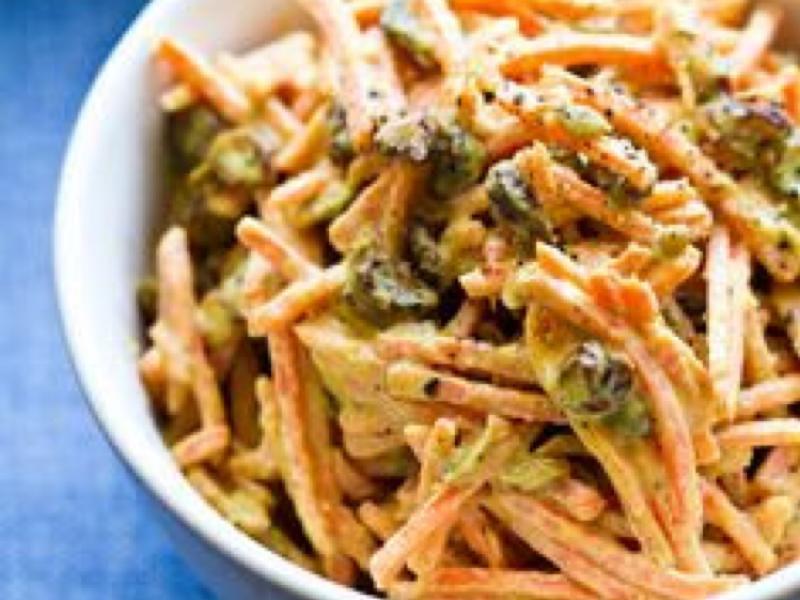 Curried Carrot Salad with Nonfat Yogurt Healthy Recipe