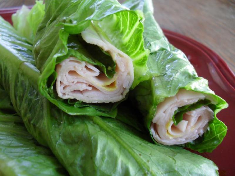 Deli Roast Chicken Breast and Swiss Cheese Lettuce Wrap Healthy Recipe