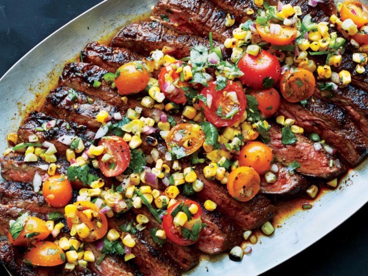 Dry-Rubbed Flank Steak with Grilled Corn Salsa Healthy Recipe