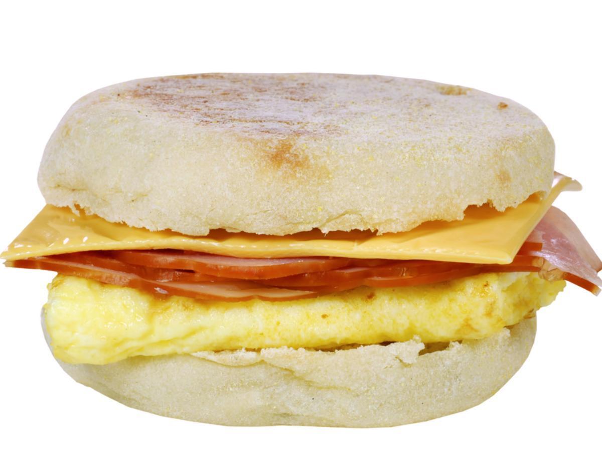 English Muffin Ham Breakfast Sandwich Healthy Recipe