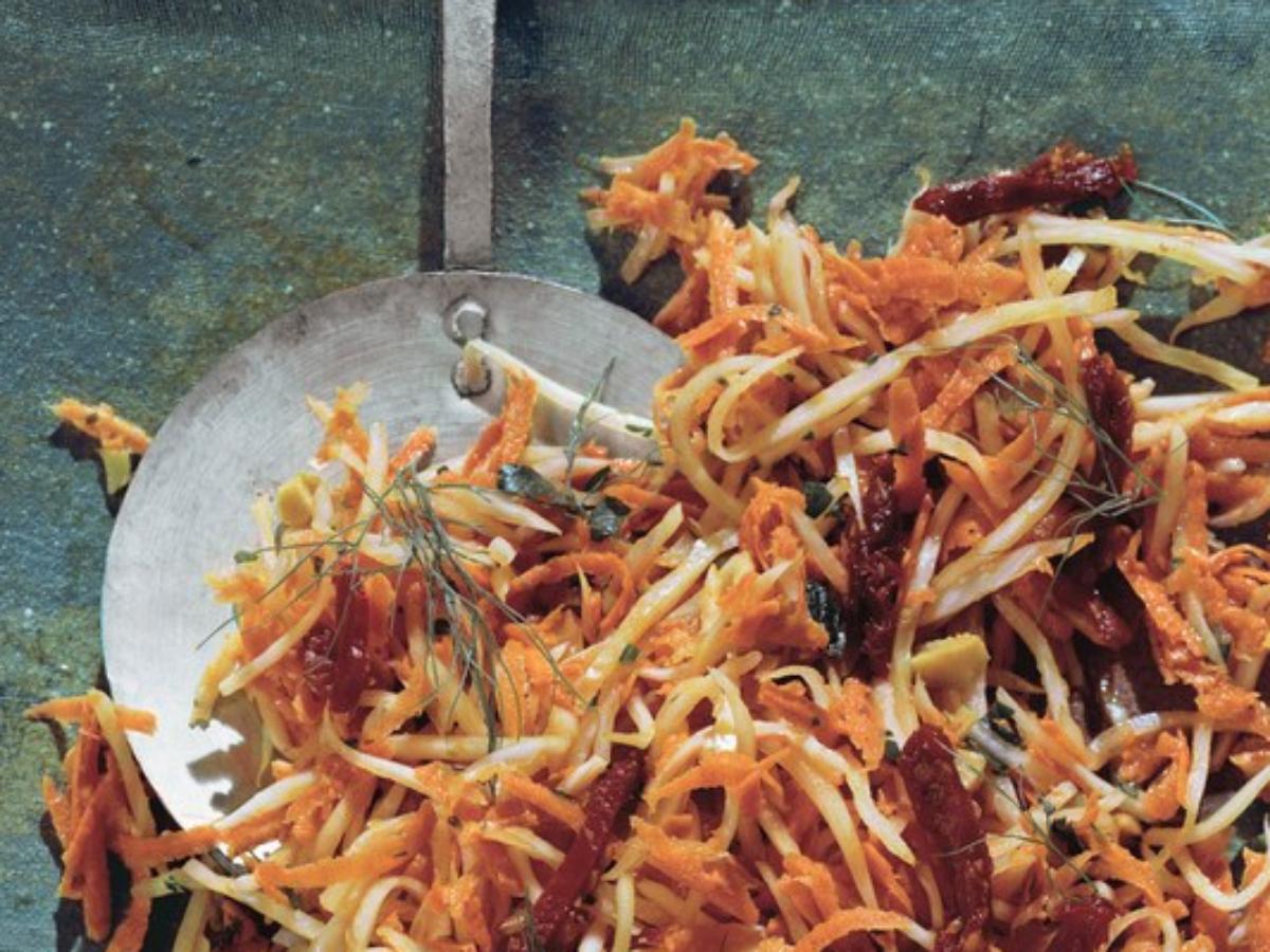 Fennel and Carrot Slaw with Olive Dressing Healthy Recipe