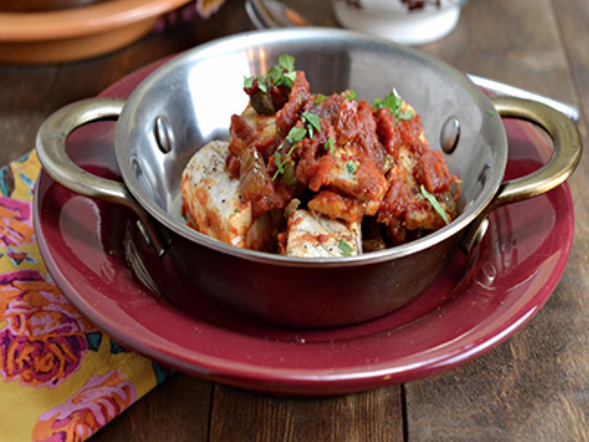 Fish Tagine with Tomatoes, Capers, and Cinnamon Healthy Recipe