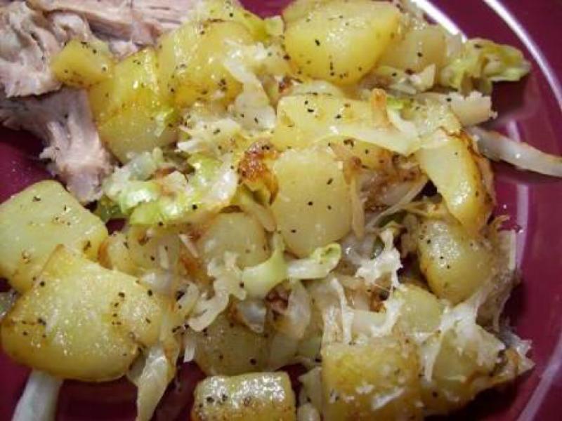 Fried Potatoes and Cabbage Healthy Recipe