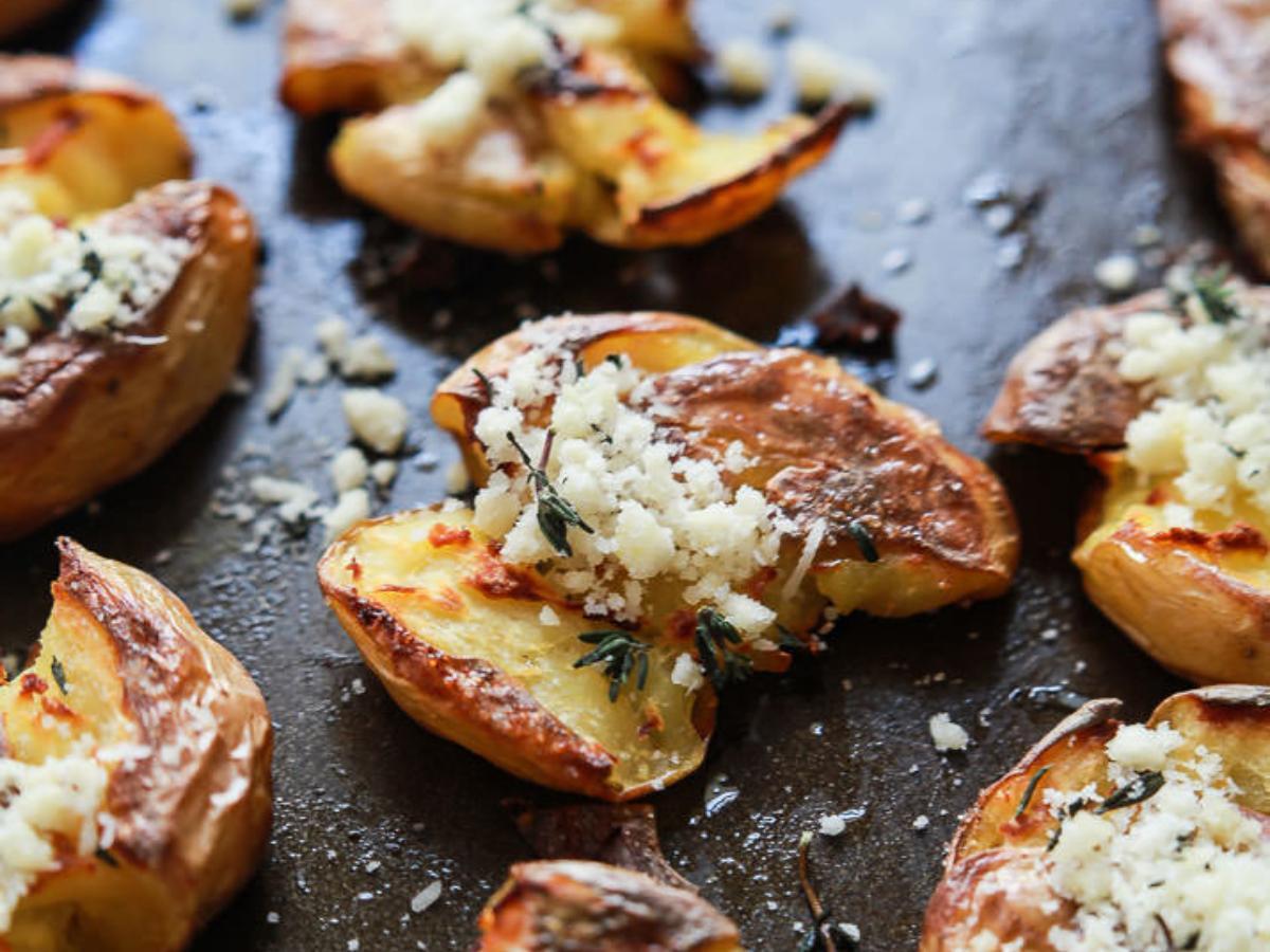 Garlic and Herb Smashed Potatoes Healthy Recipe
