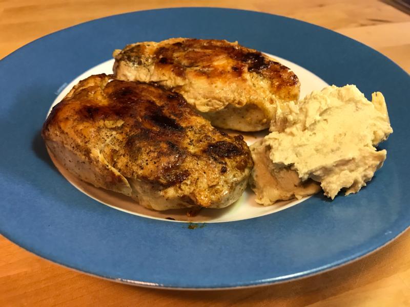 Garlic Chicken and Hummus Healthy Recipe