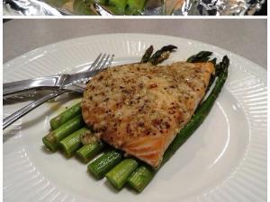 Garlic Parmesan Salmon and Asparagus Healthy Recipe