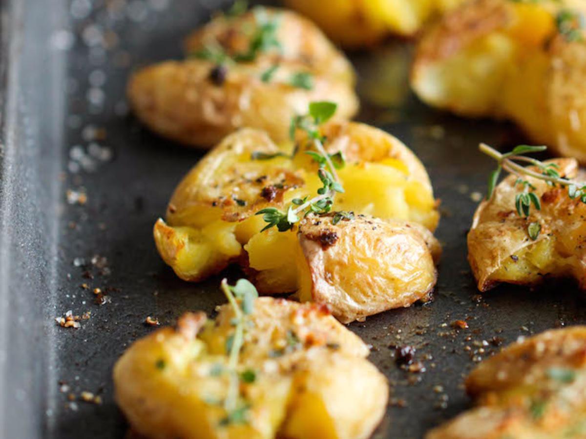 Garlic Smashed Potatoes Healthy Recipe
