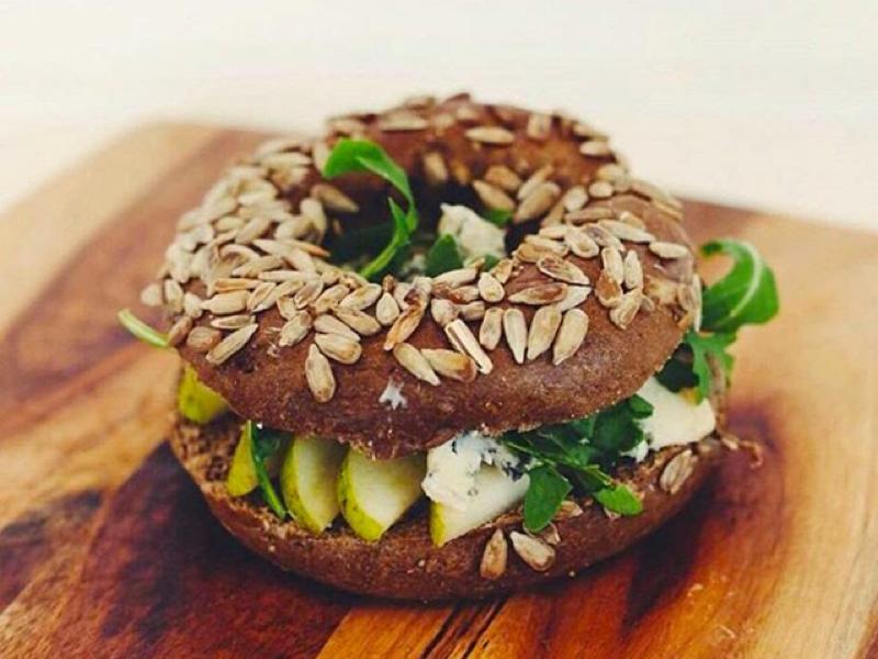 Goat Cheese and Pear Bagel Healthy Recipe
