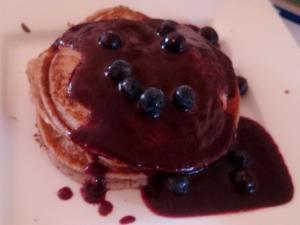 Greek Yogurt Pancakes and Berry Sauce Healthy Recipe
