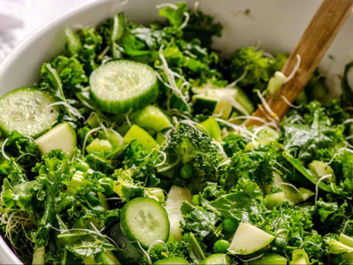 Green Kale Salad Healthy Recipe