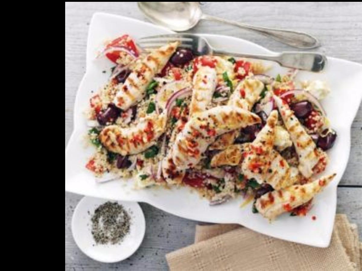 Griddled Chicken with Quinoa Greek Salad Healthy Recipe