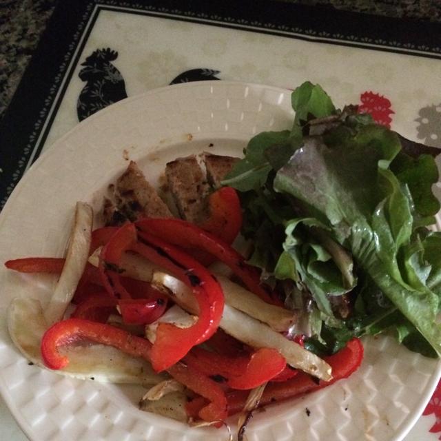 Grilled Italian Sausage with Peppers, Onions and Arugula  Healthy Recipe