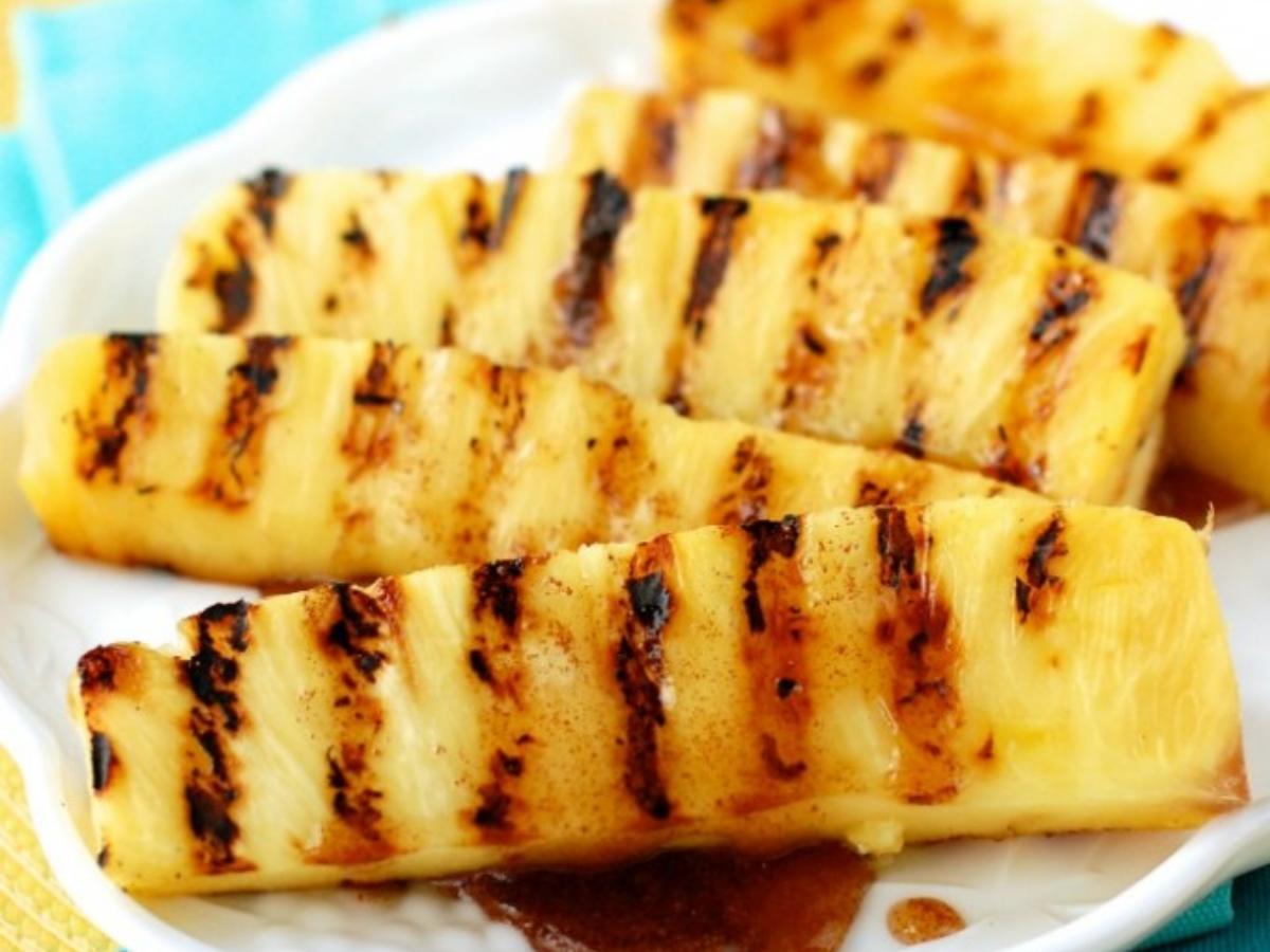 Grilled Pinapple with Cinnamon Honey Drizzle Healthy Recipe