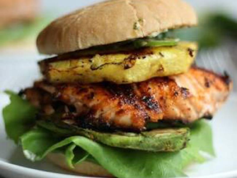 Grilled Salmon Patties with Avocado Healthy Recipe