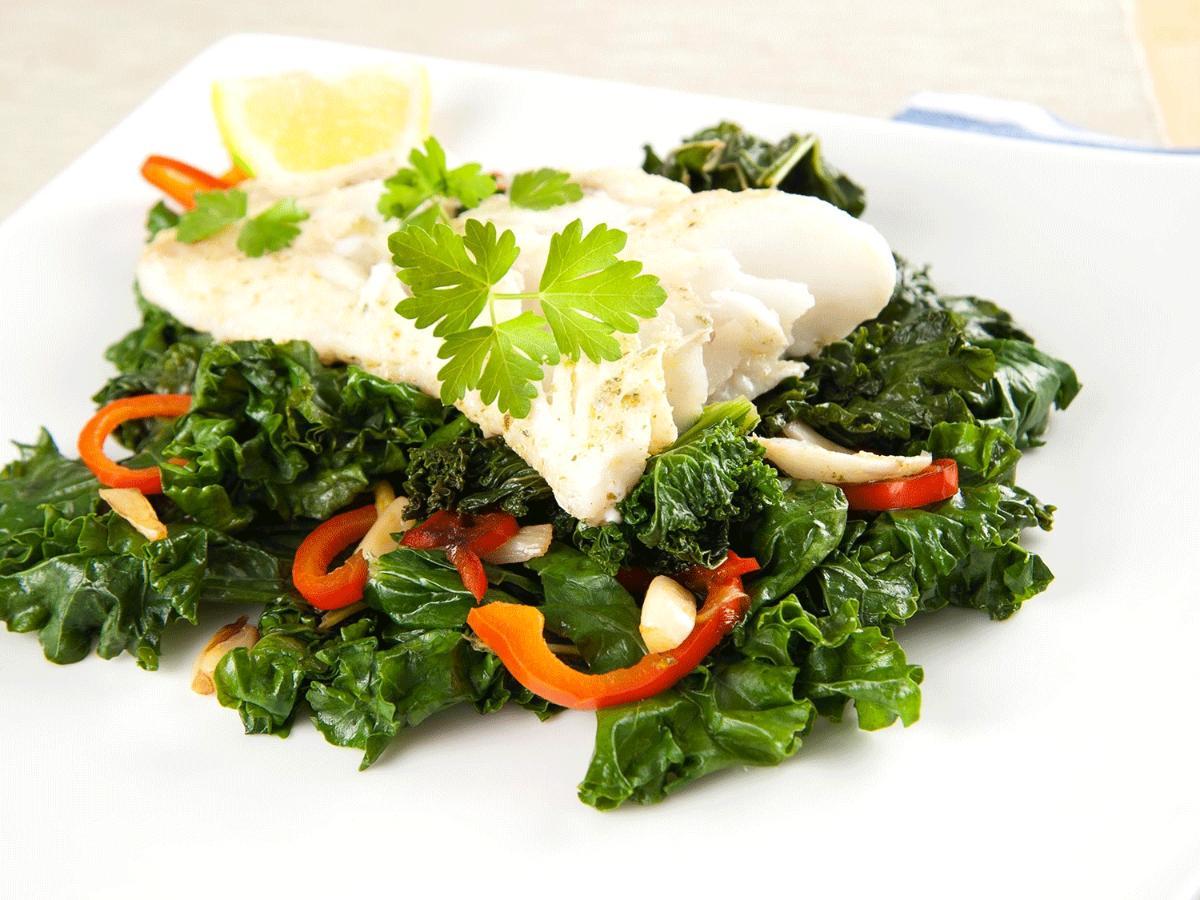 Halibut in Chard Leaves with Lemon-Thyme Butter Healthy Recipe