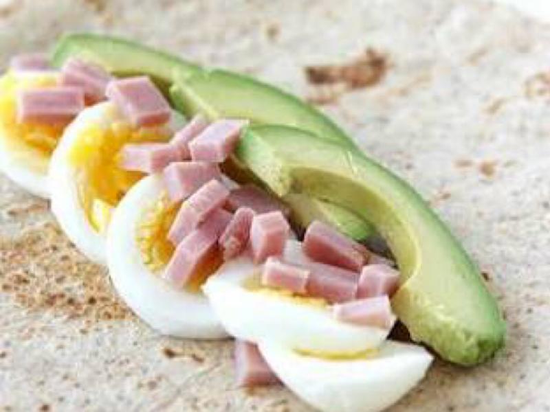 Ham and Avocado Egg Wrap Healthy Recipe