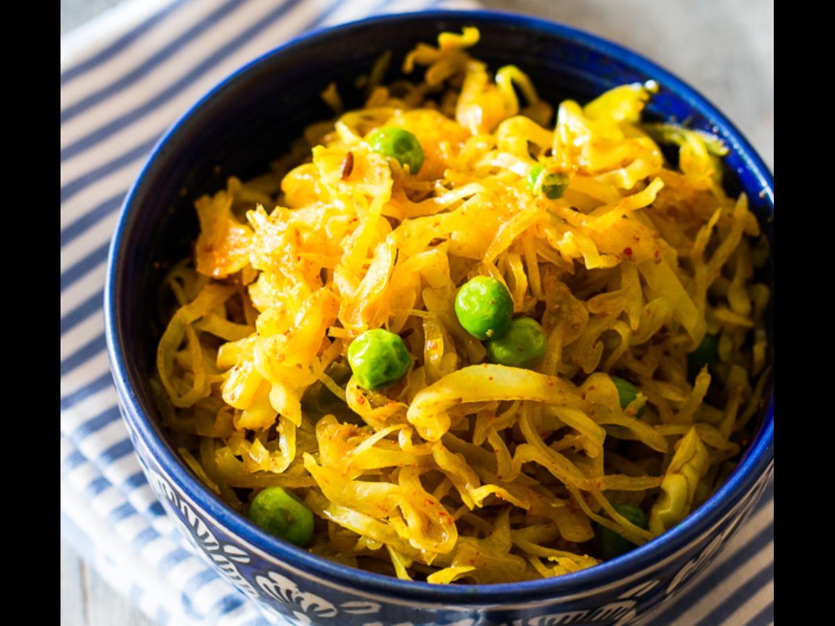 Indian Fried Cabbage Healthy Recipe