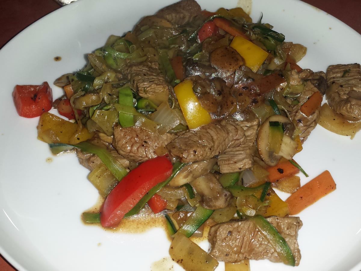 Lamb Stir-Fry with Zucchini Noodles Healthy Recipe