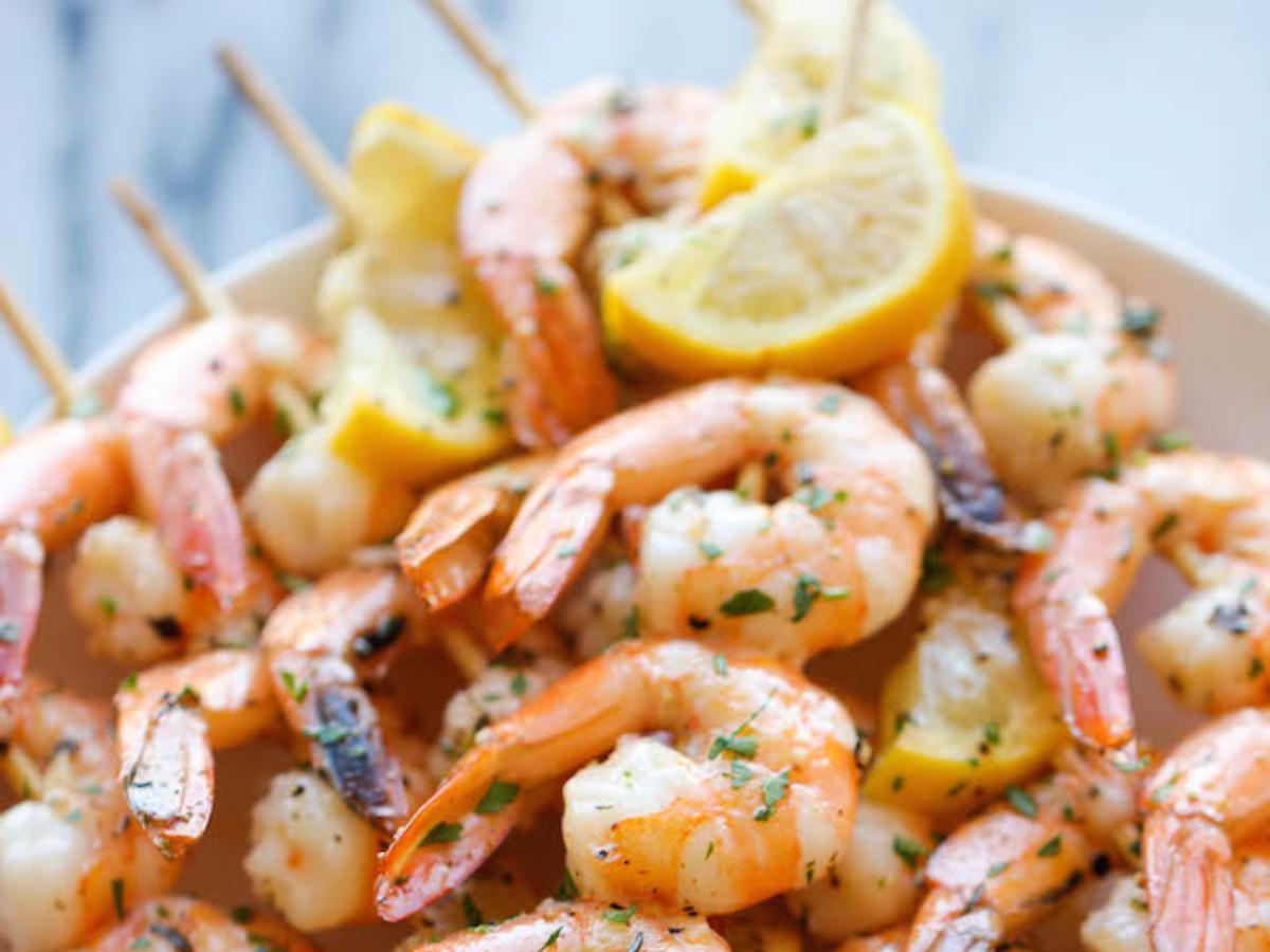 Lemon Garlic Shrimp Kebabs Healthy Recipe